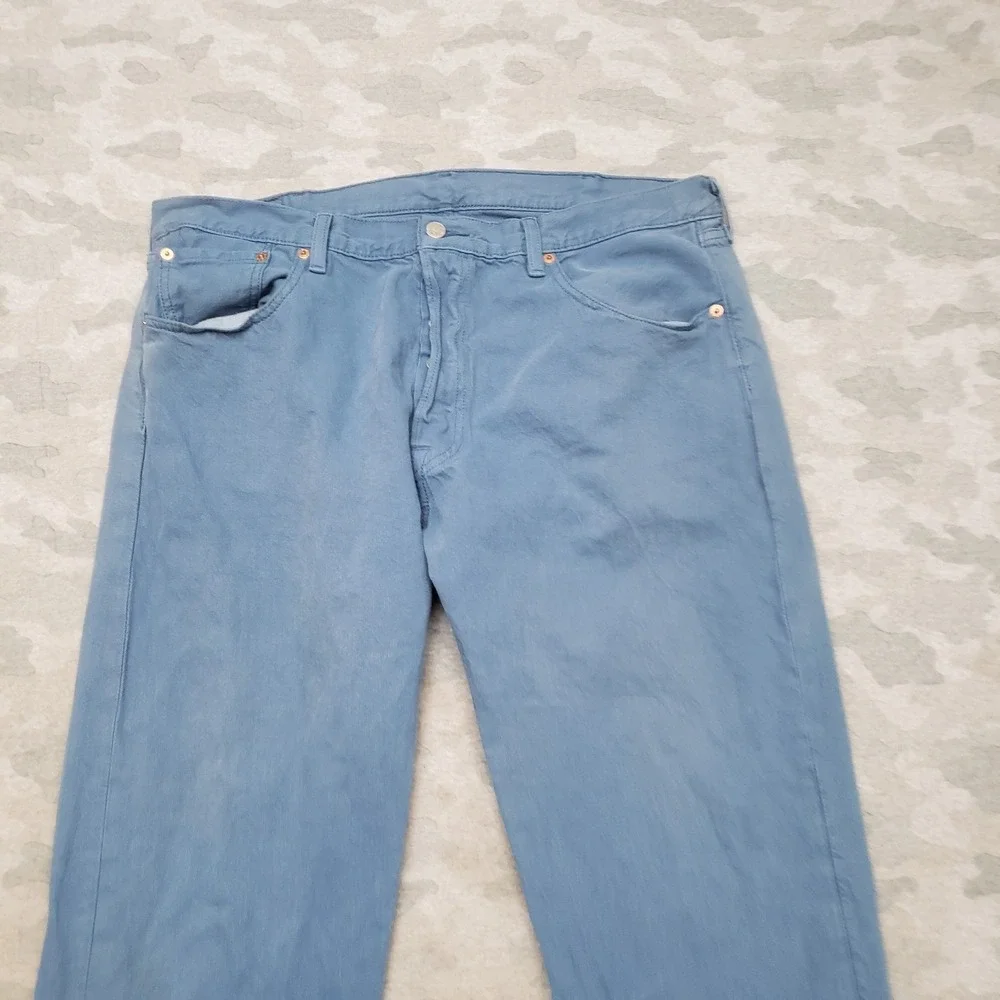 Levi's 501 Jeans Mens 38x32 Blue Straight Leg Button Fly Denim