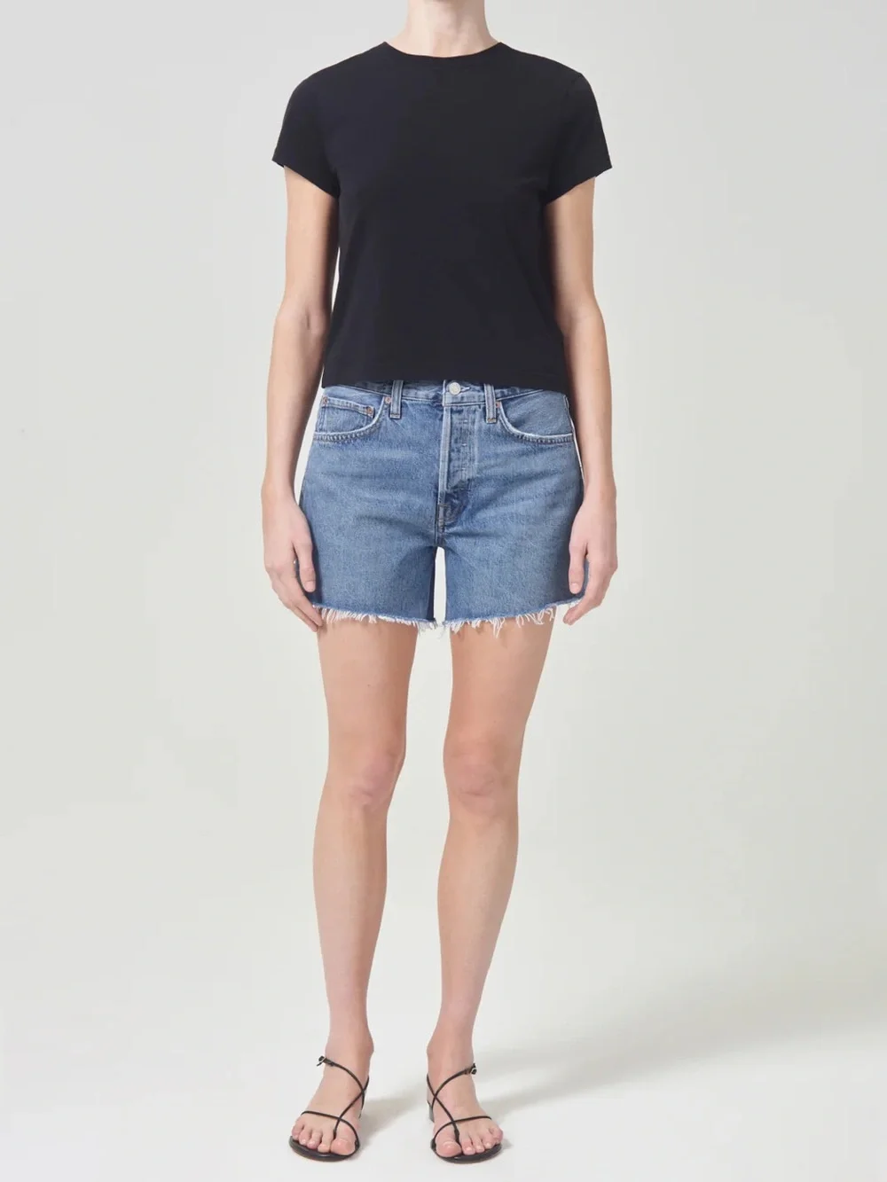 NWT Agolde Parker long denim short size 33