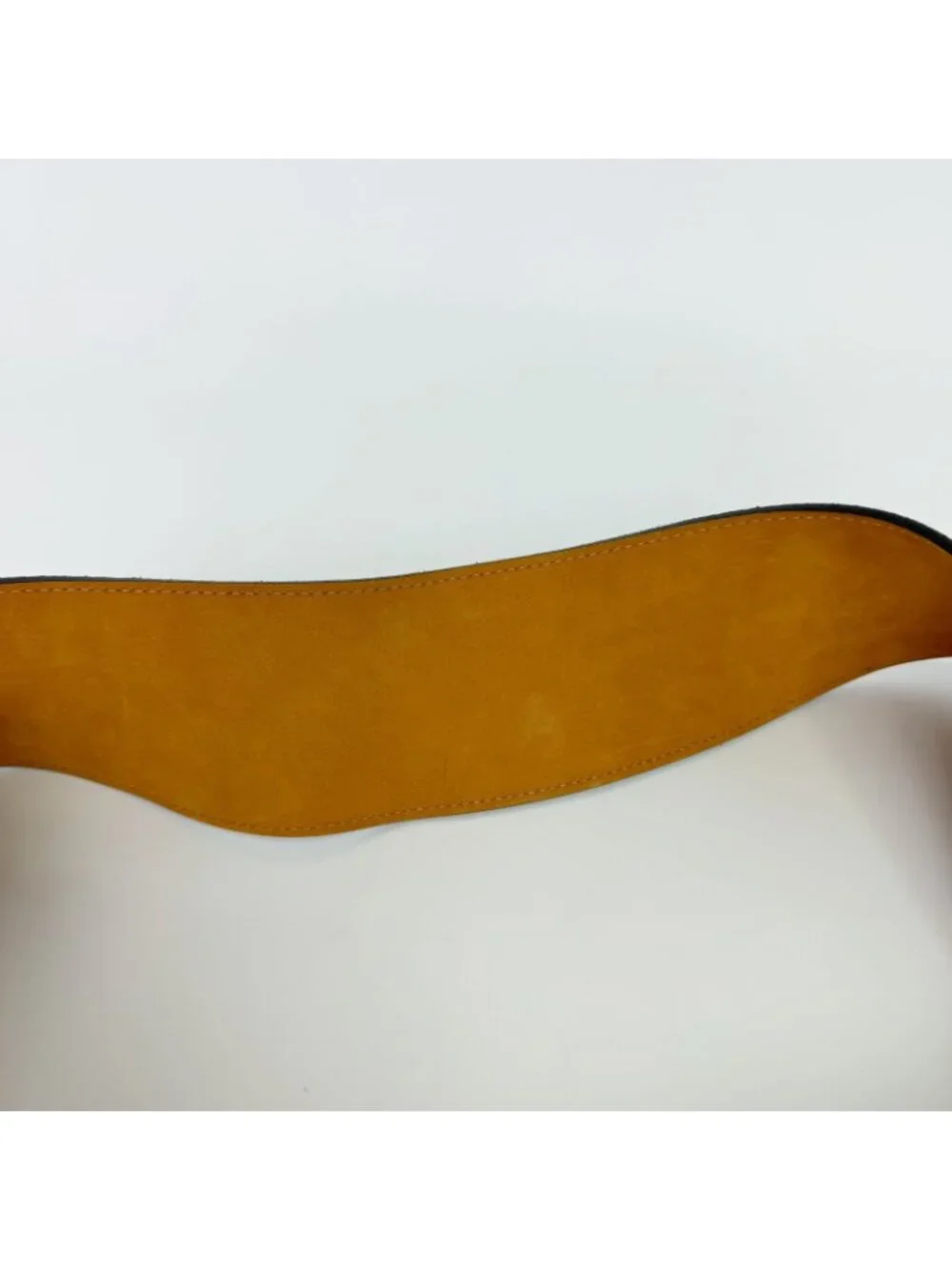 Loewe Suede Wide Hook Buckle Belt Brown Silver Vintage