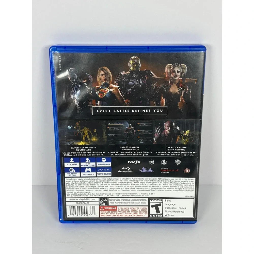 Injustice‎ 2 Sony PlayStation 4 PS4 DC Universe Fighting Game Warner Bros WB