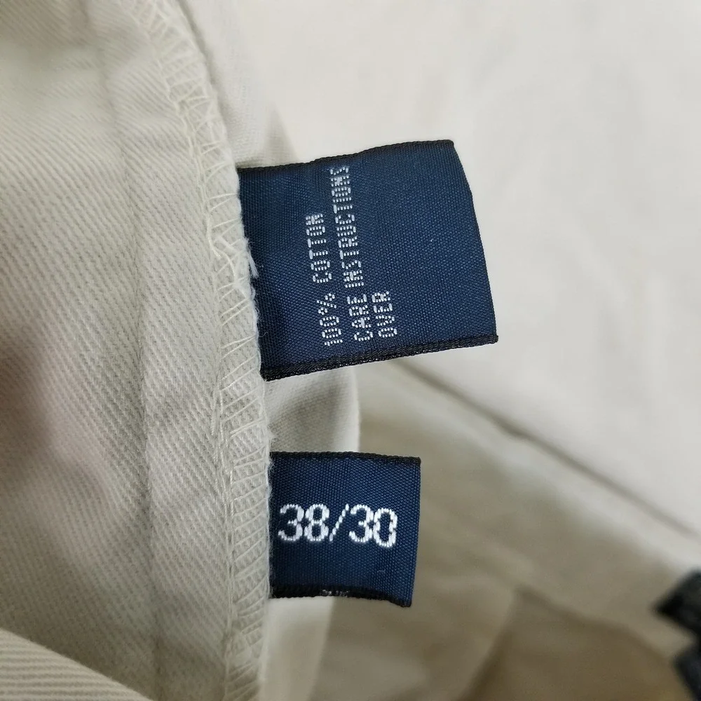 Polo Ralph Lauren Hammond Pant Mens 38x30 Khaki Double Pleated Cuffed Chinos