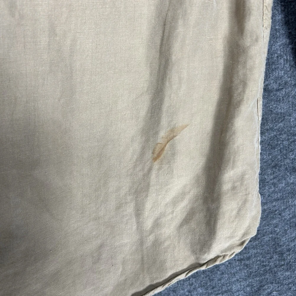 Vintage Polo Ralph Lauren Shirt Mens M Tan Asian Chinese Theme Silk Linen