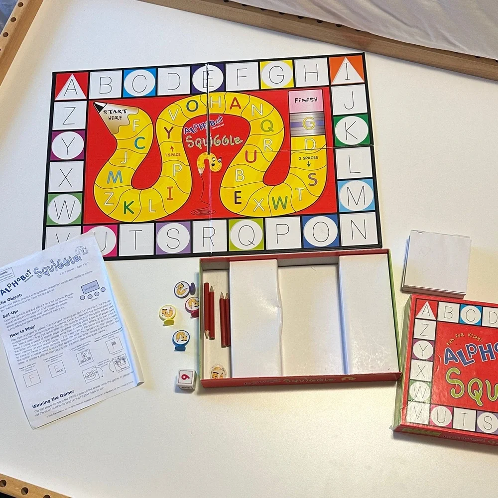 Alphabet Squiggle Uppercase Board Game - Red