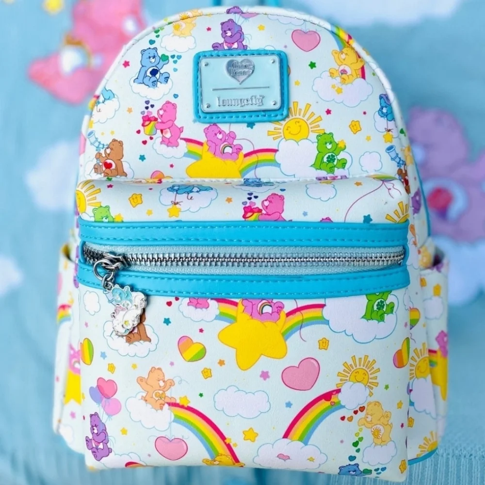 Loungefly 80's Care Bears Mini Vegan Leather Backpack Bag Kidcore Cosplay NWT