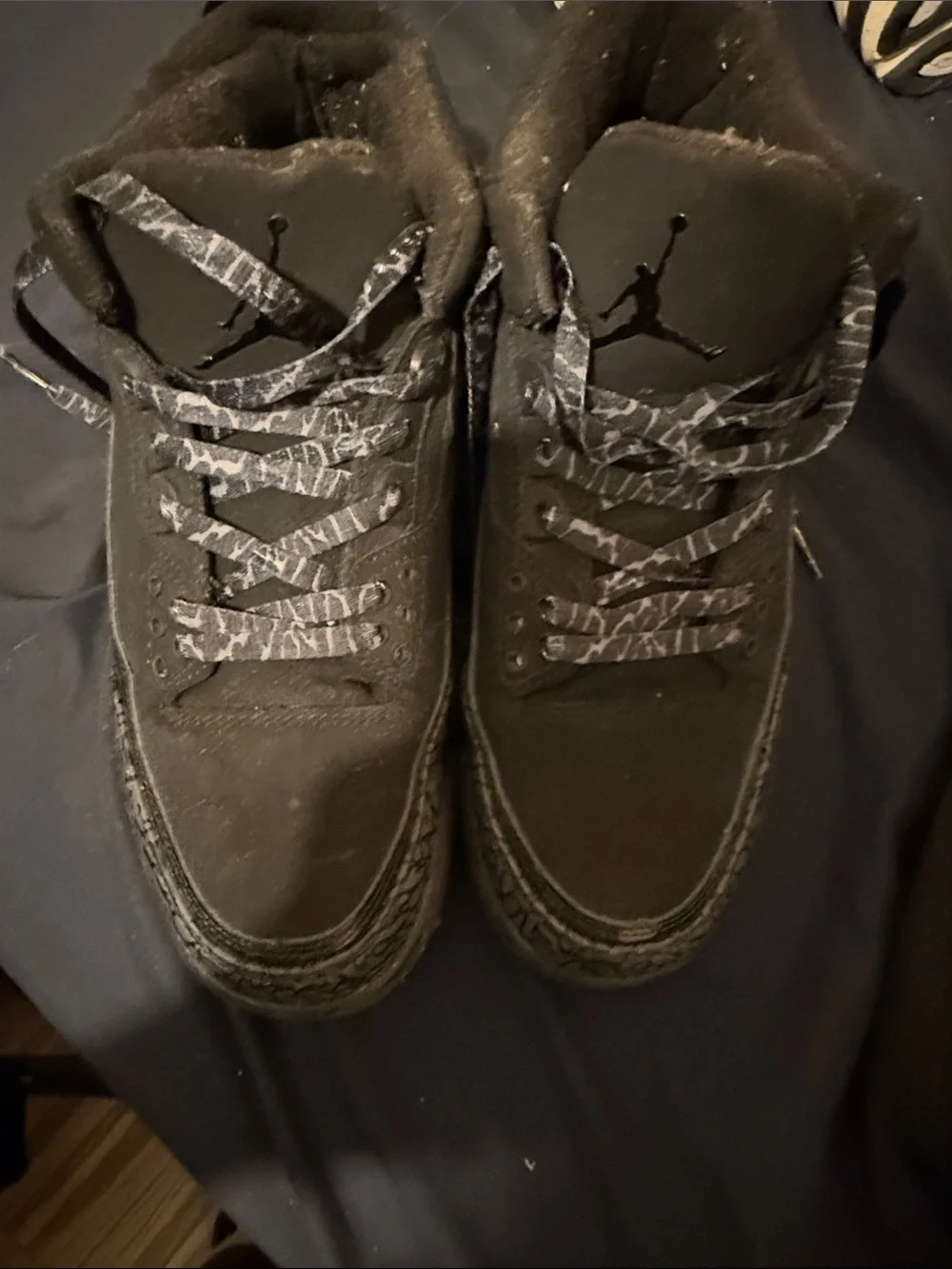 Jordan Black Low-Top Sneakers with Patterned Laces