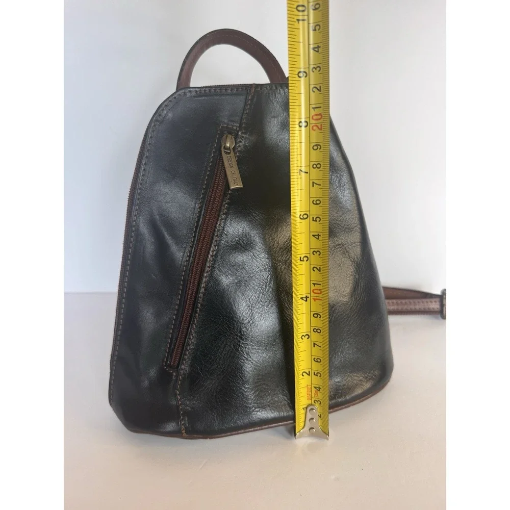 Italian Genuine Leather Top Handle Backpack Purse Brown Shoulder Bag Handbag
