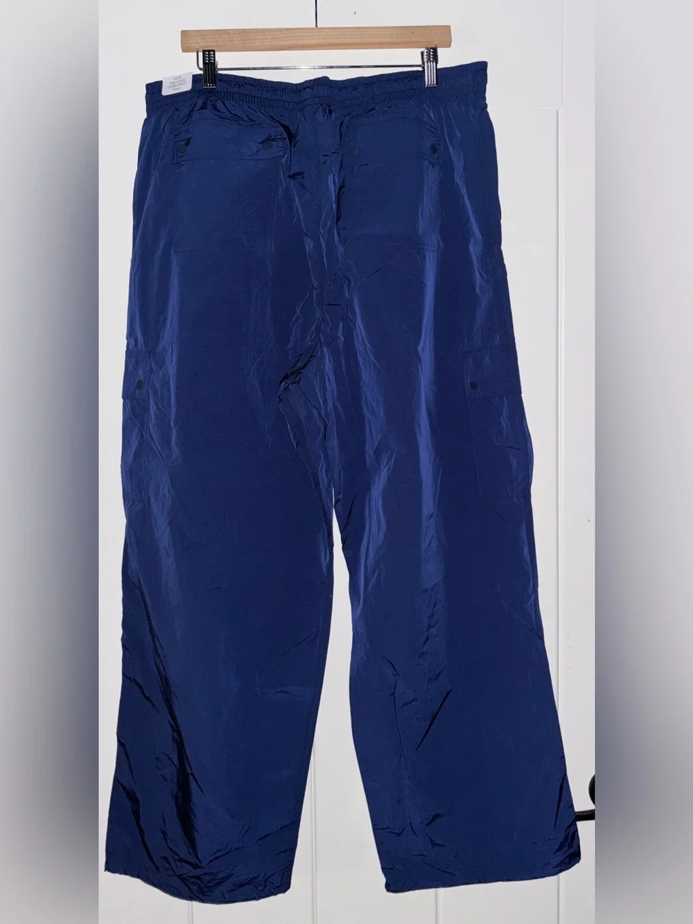Pink VS Satin Parachute Cargo High Rise Wide Leg Pants Women XXL NEW Relaxed Fit