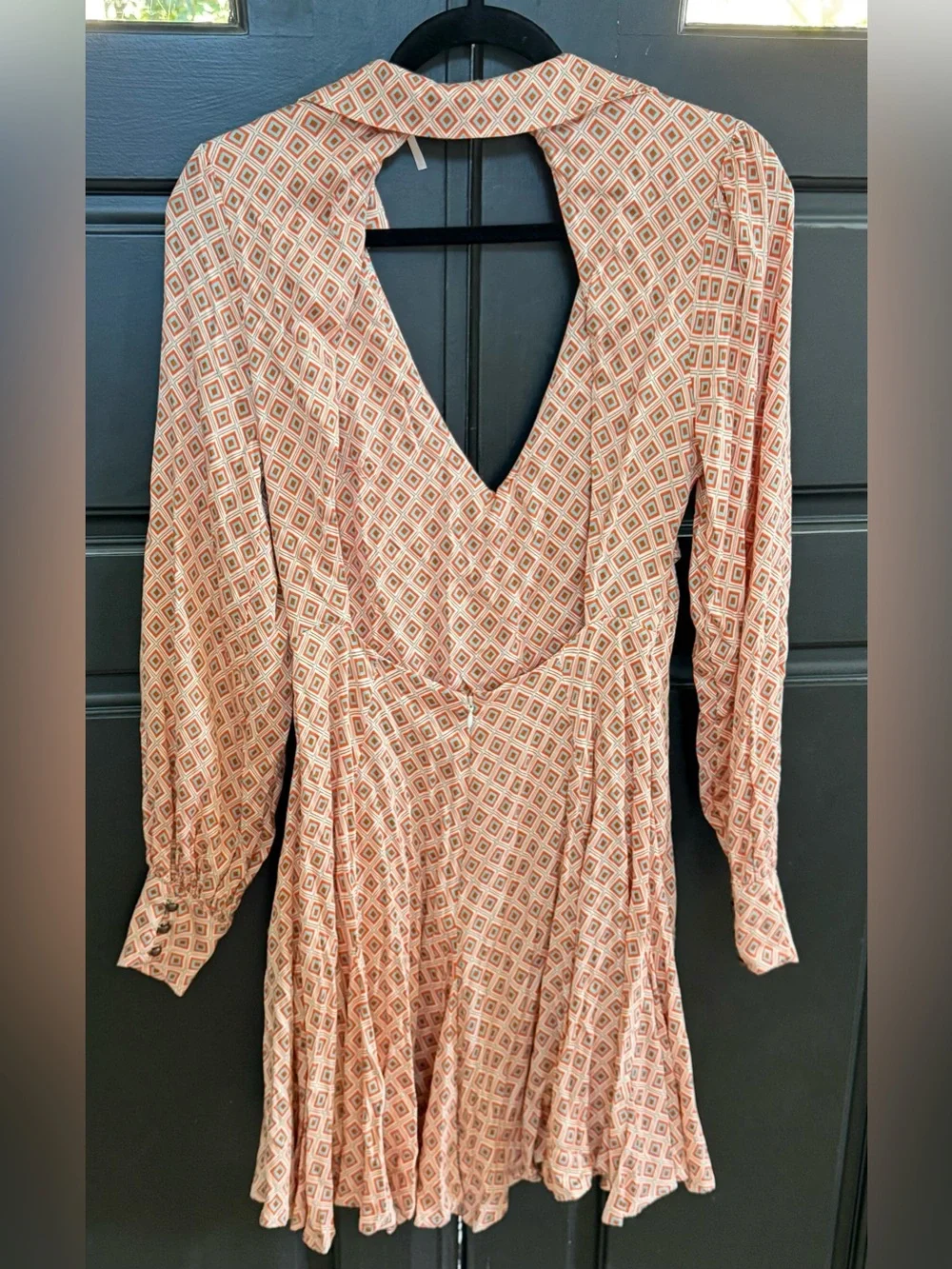 Free People It Takes Two Mini Dress Size Small Open Back Boho Geometric