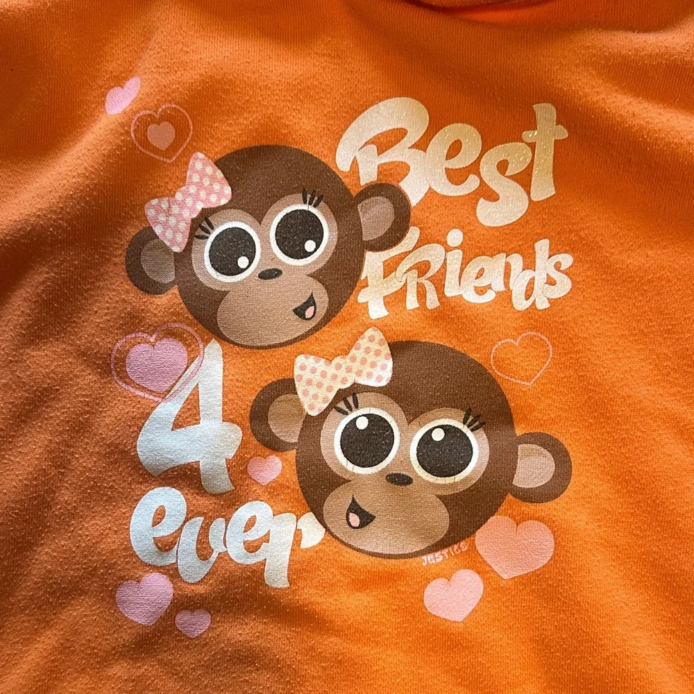 Justice Kids Hoodie with BFF Monkey Print
