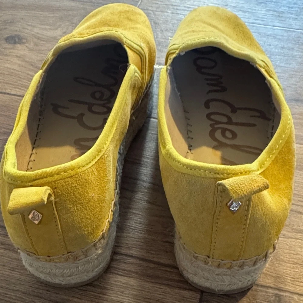 Sam Edelman Yellow Suede Platform Espadrille Slip-Ons