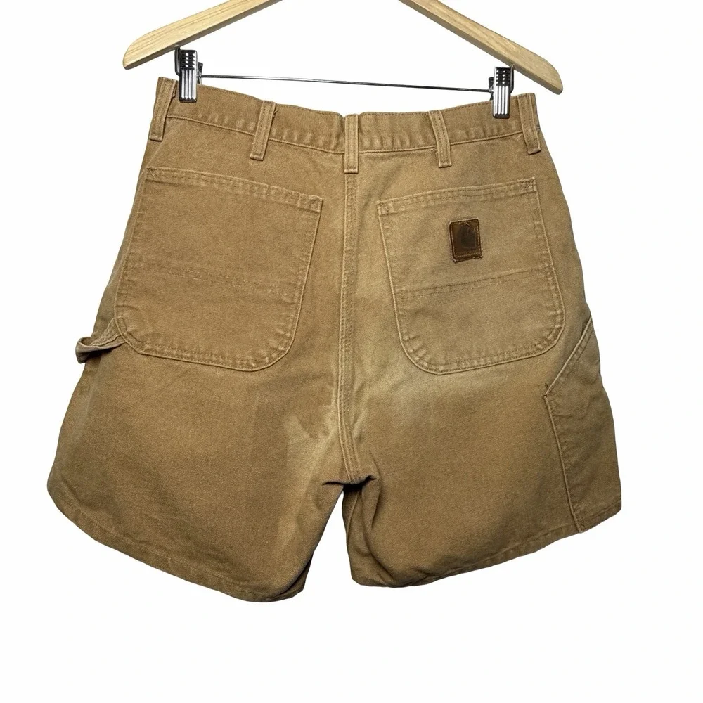 Vintage Carhartt WU1906 Duck Canvas Carpenter Work Shorts Brown Size 31 Y2K