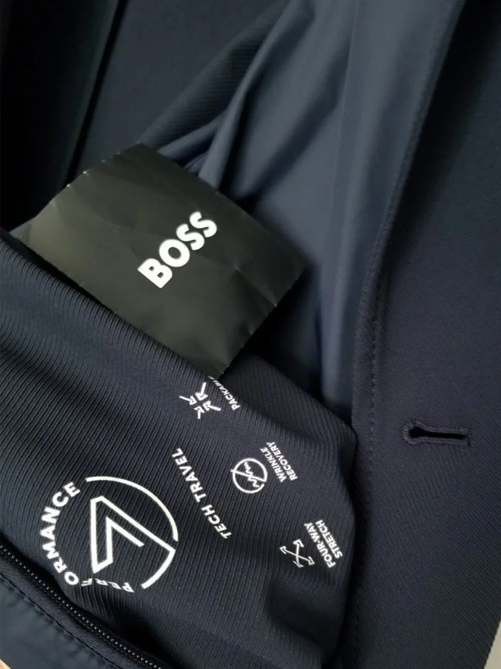 Hugo BOSS Hanry Performance Tech Travel Slim Fit Blazer Sport Coat 40R Navy $500