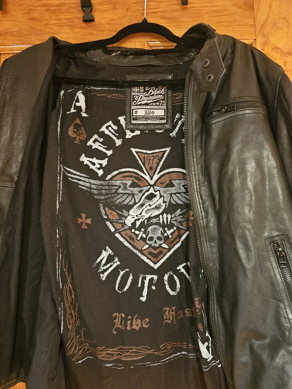 Affliction branded bomber