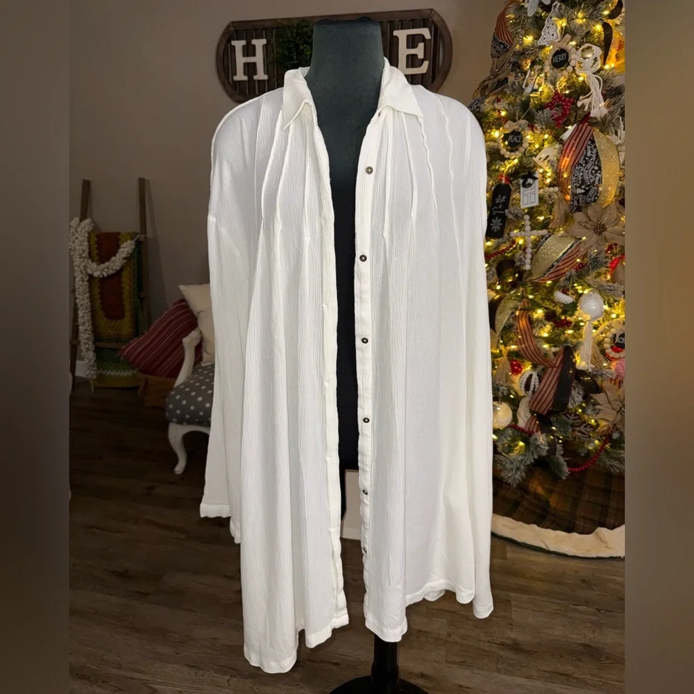 Free People • Oversized Button Down Shirt Dress