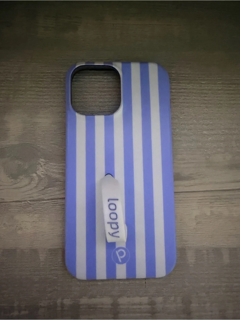 iPhone 13 Pro Max Loopy Case Blue + White Striped