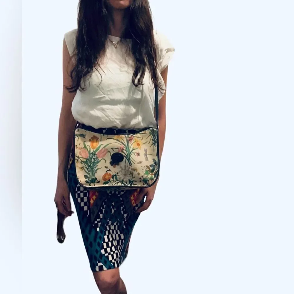 Gucci vintage floral crossbody black