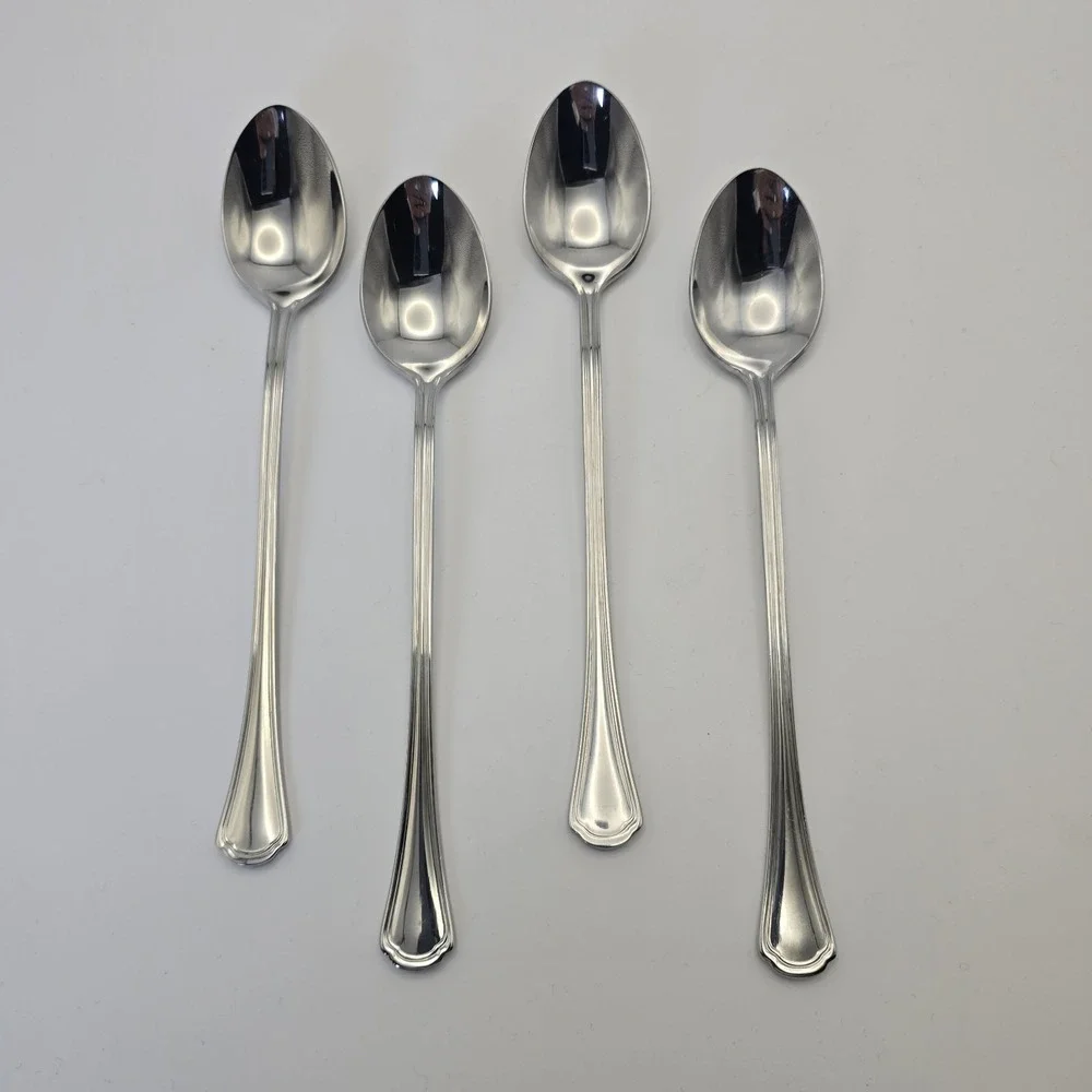 Reed & Barton Clovelly Iced Tea‎ Spoons Set of 4 Stainless Flatware 8