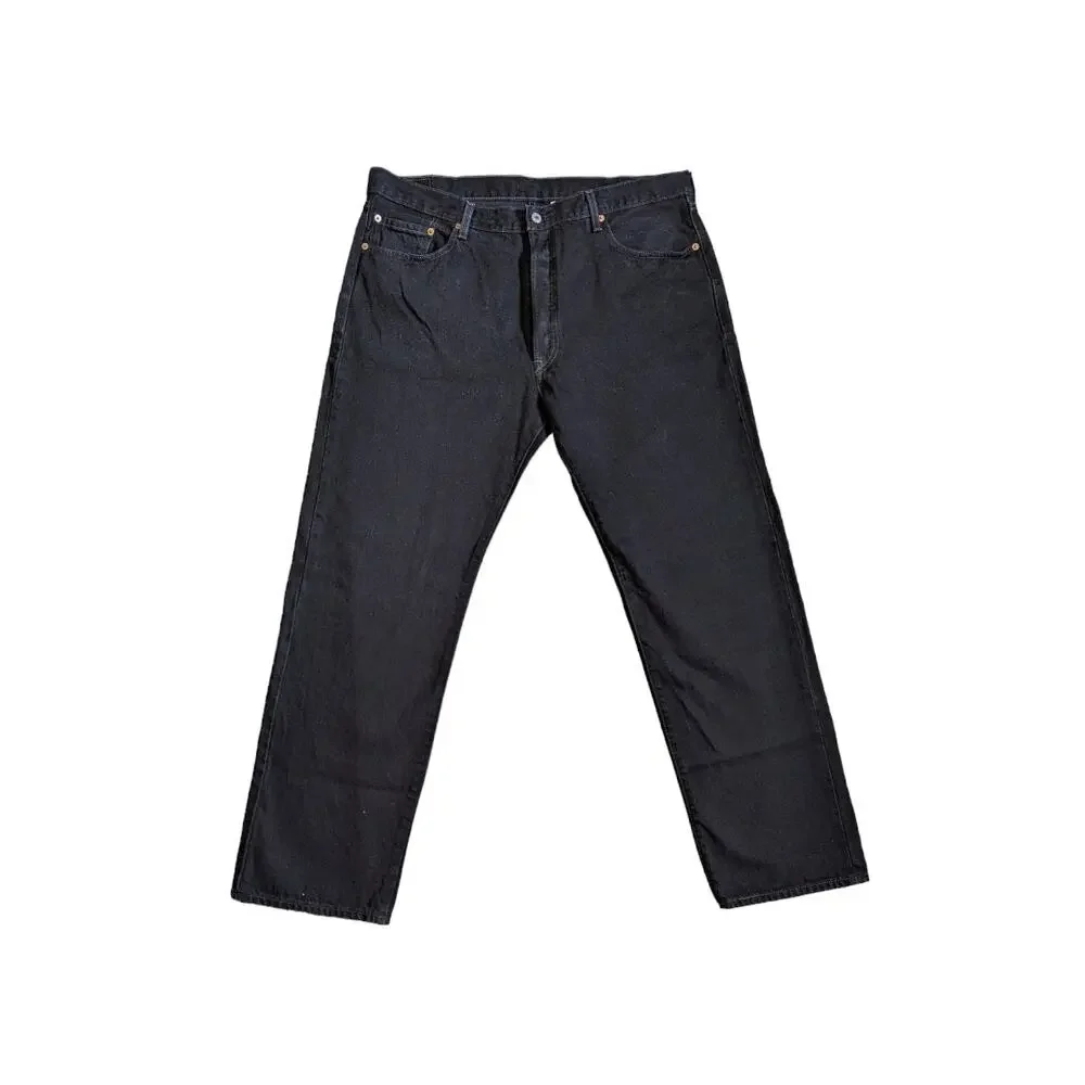 Vintage Y2K Levi 501 Jeans Black Faded Colombia Button Fly Mens 40 Pant Denim