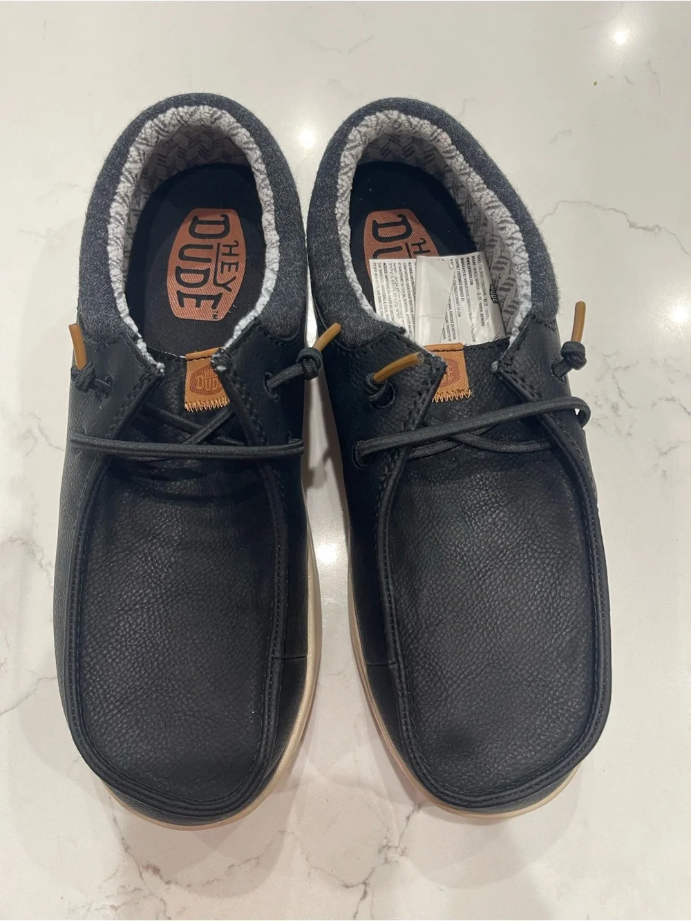 Hey Dude Black Men's Slip-On Loafers with Tan Accents