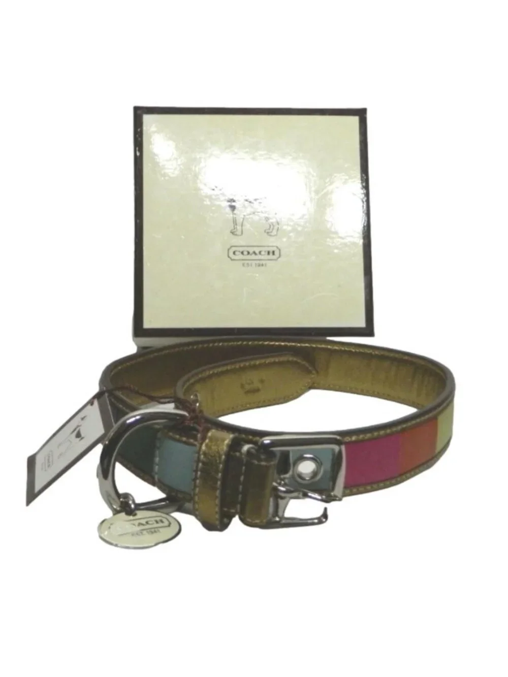 Coach leather charm