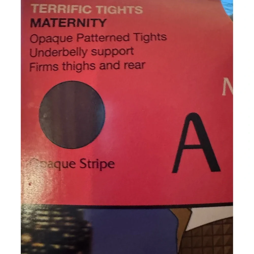 Assets Maternity Tights Size 2 Black Opaque Stripe Underbelly Support Chic