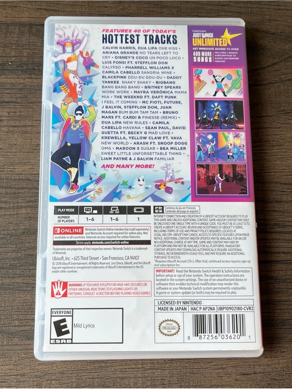 Just Dance 2019 Nintendo Switch great shape with case