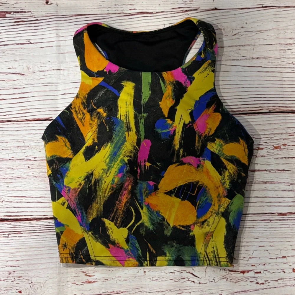 Lululemon Invigorate Training Tank Top in Undertone Black Multi Sz 2