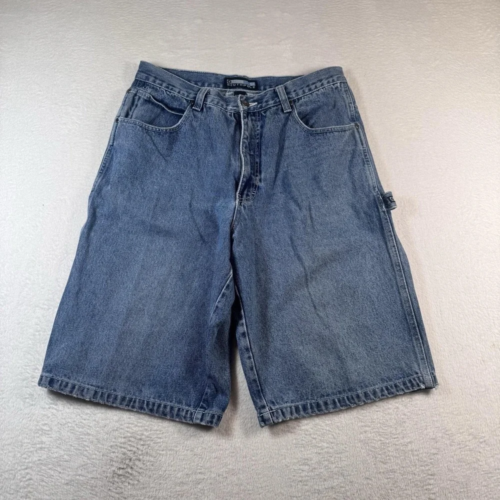 Vintage Southpole baggy jorts Shorts Mens 34 Blue embroidered Carpenter Relaxed