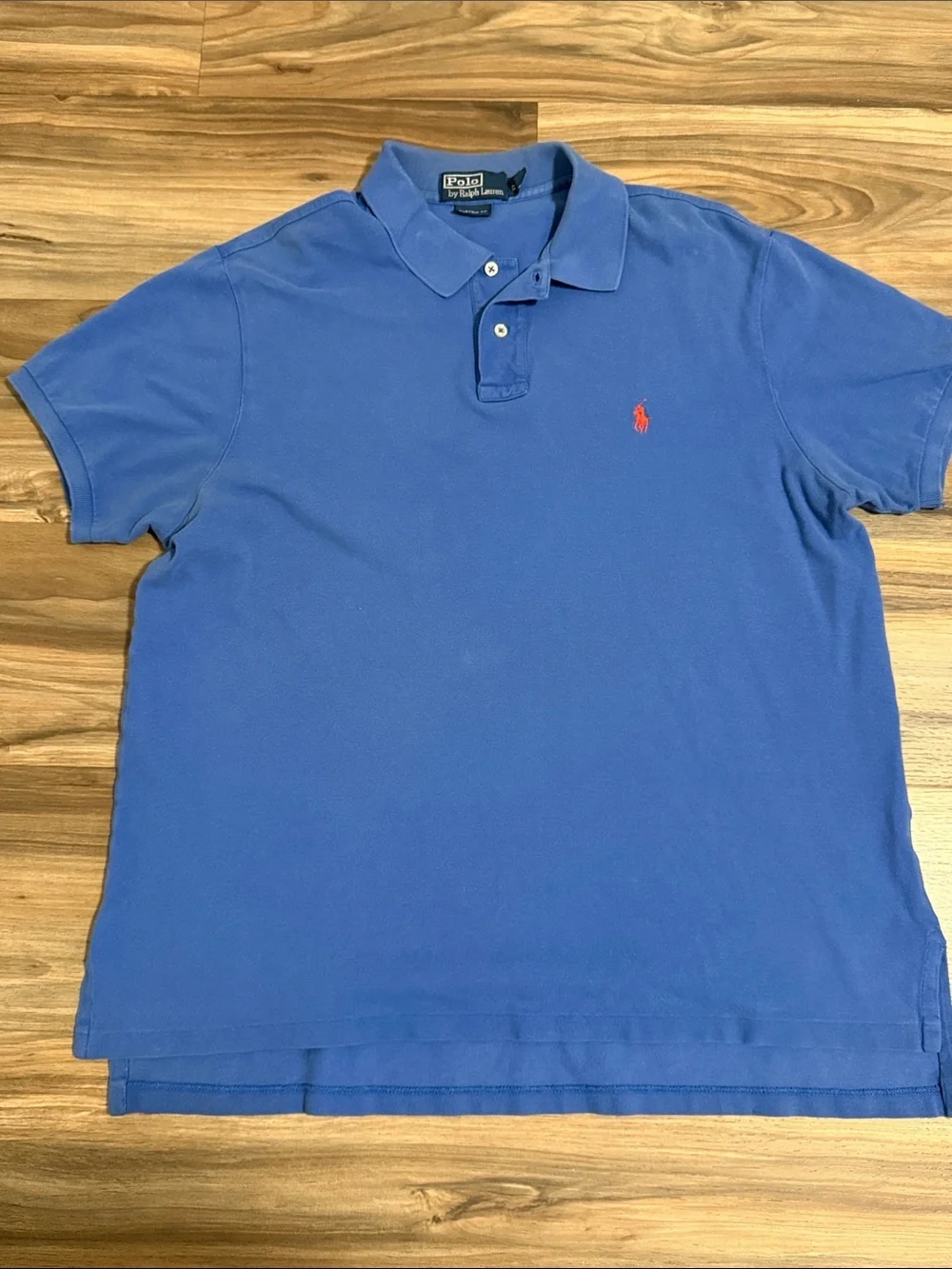 Polo Ralph Lauren Shirt Mens XL Blue Custom Fit Cotton Pique Polo Classic