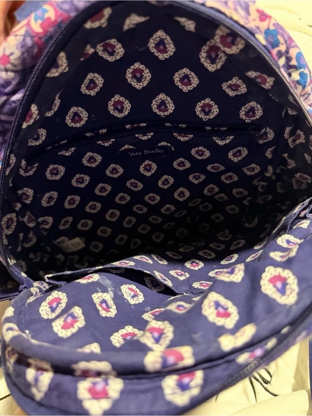 Vera Bradley Purple Floral Quilted Backpack
