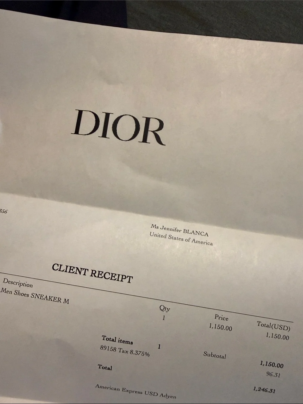 Dior up leather perforated