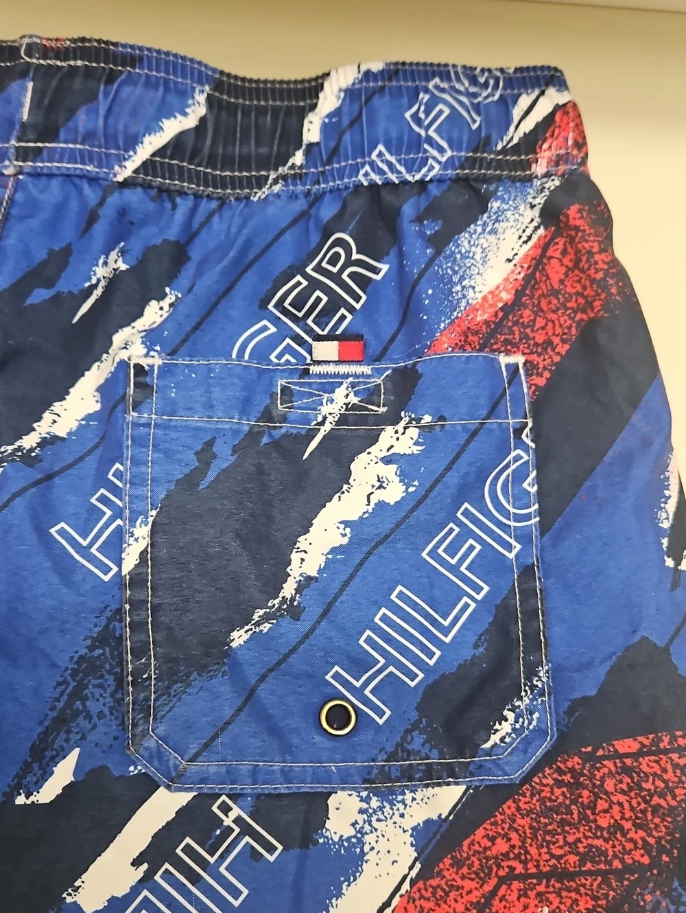 Tommy Hilfiger Red Blue White Logo Swim Shorts