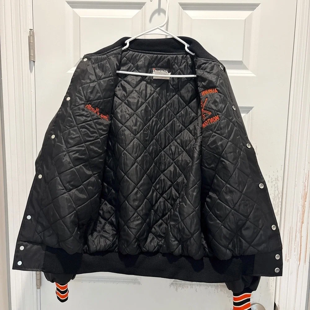 Vintage Auburn Tigers Baseball Varsity Satin Bomber Jacket Large