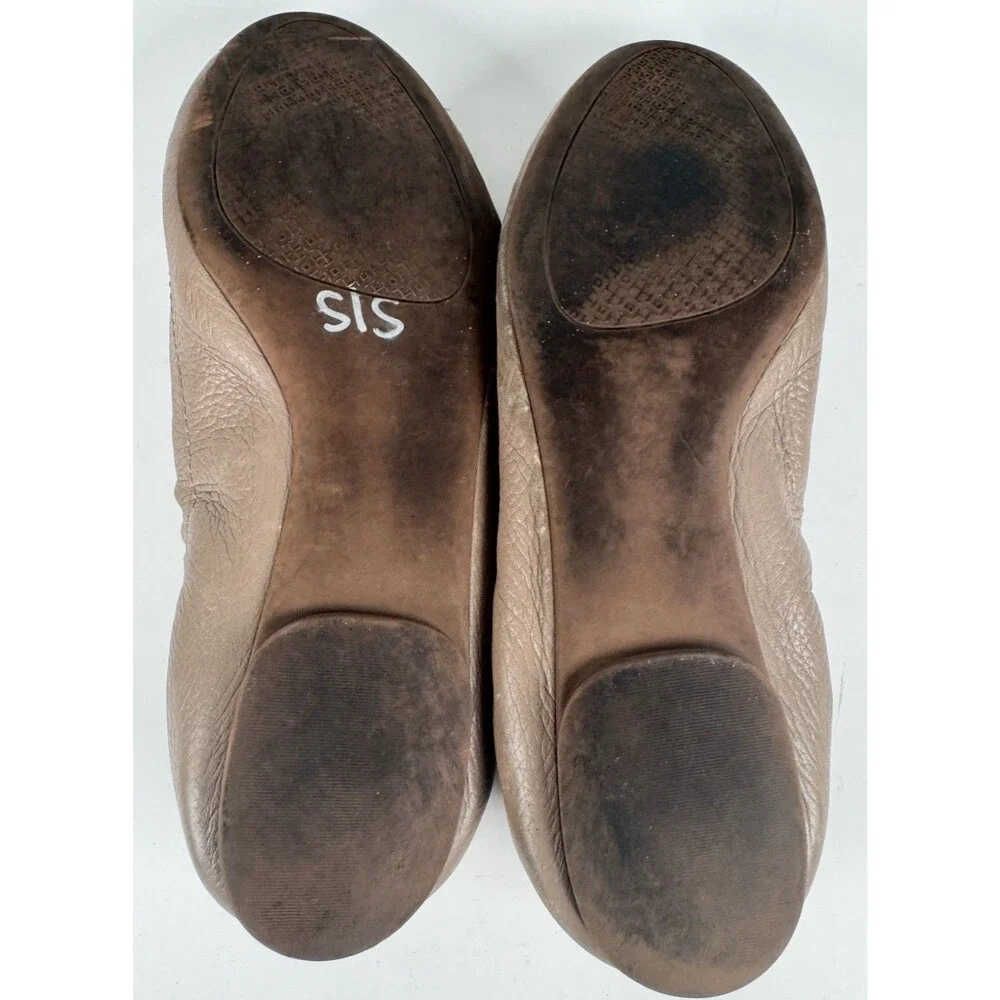 Tory Burch Melinda Tan brown Leather Women's Ballet Flats Size US 6.5