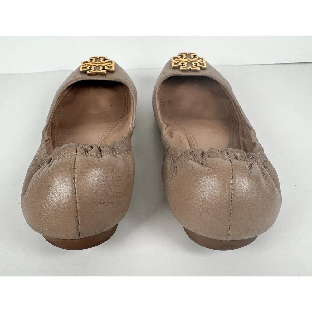 Tory Burch Melinda Tan brown Leather Women's Ballet Flats Size US 6.5