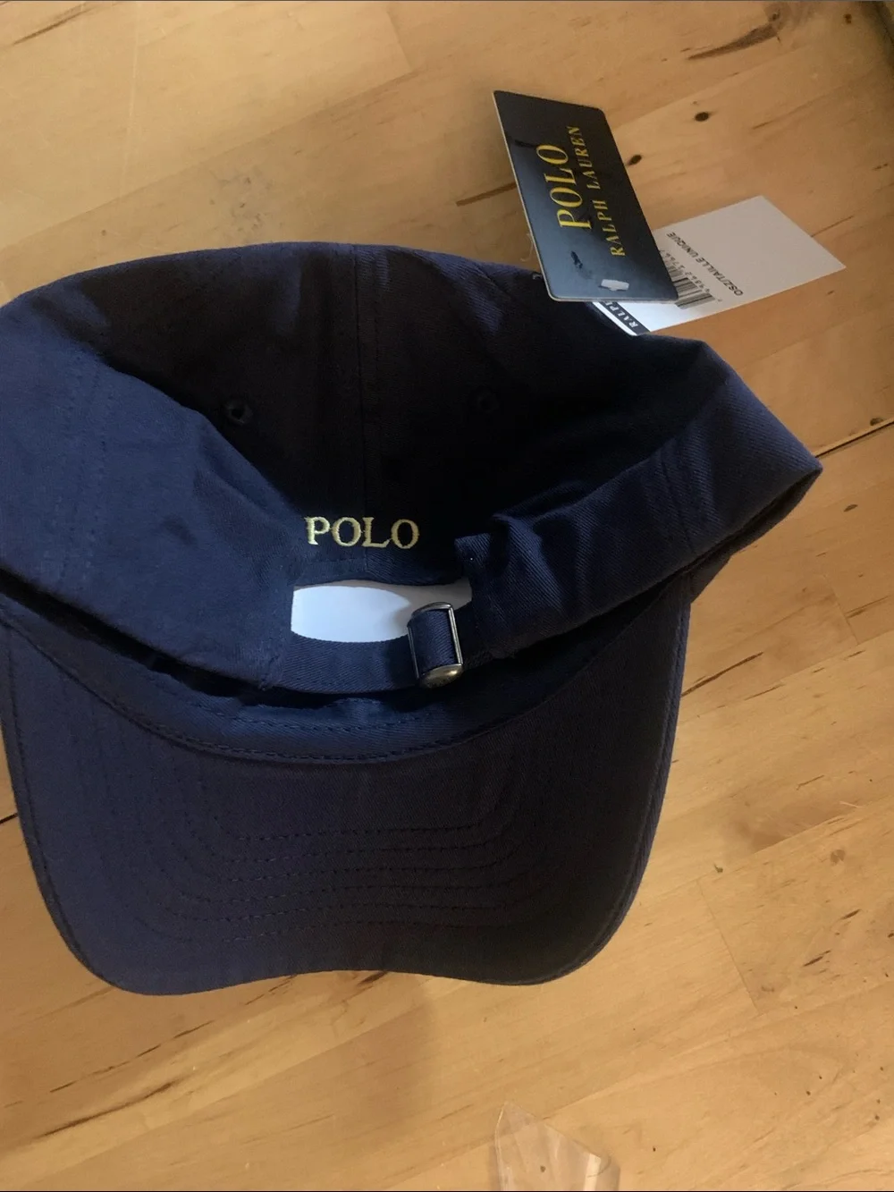 Ralph Lauren Navy Cap with Yellow POLO Embroidery