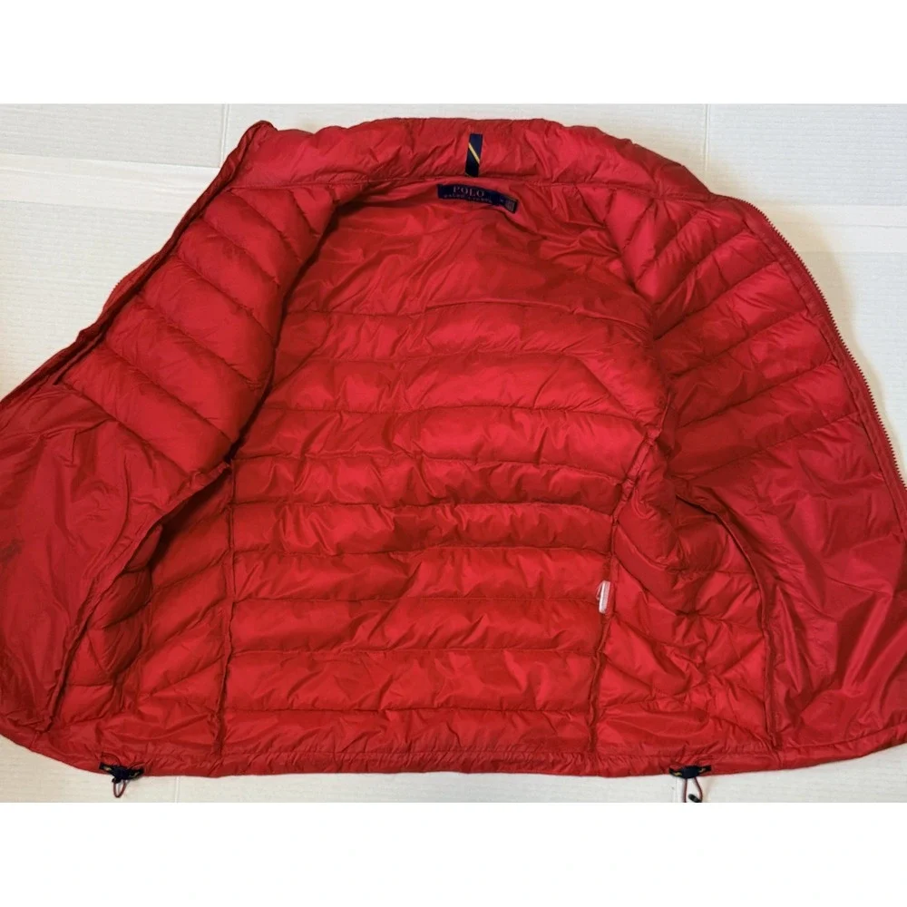 POLO RALPH LAUREN - Men's Puffer Vest - Red Quilted Full Zip - Size Medium