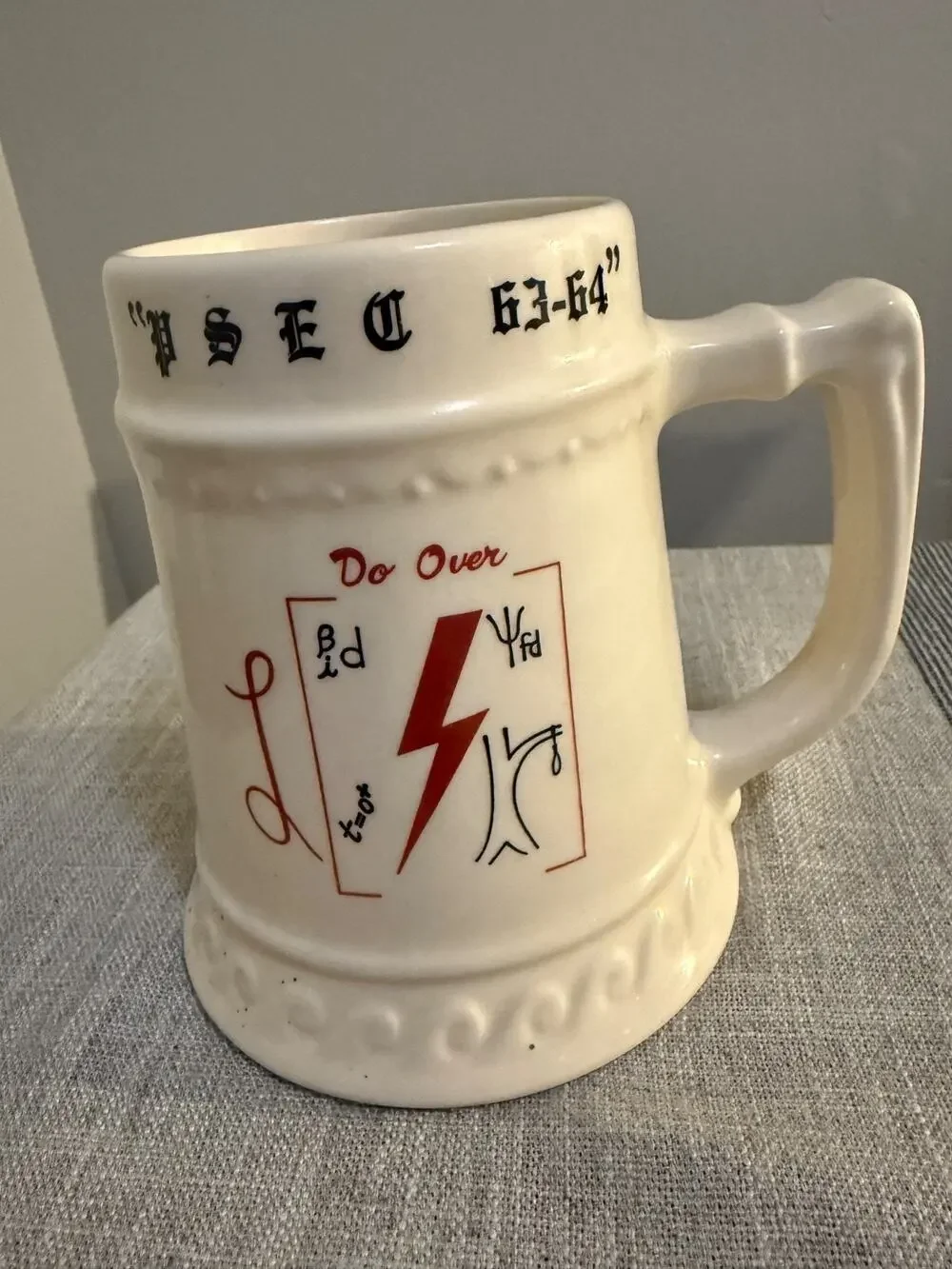 ⚡ Vintage PSEC 63–64 Do Over Ceramic Mug | Physics Humor | Science Beer Stein