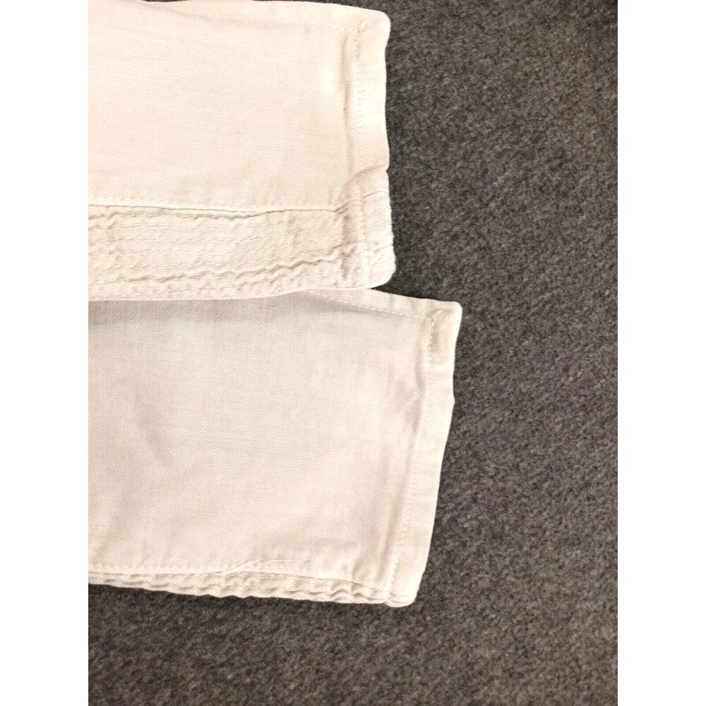 M N M L White Stretch Moto Denim Skinny Distressed Mens Jeans Size 29 Ankle Zip