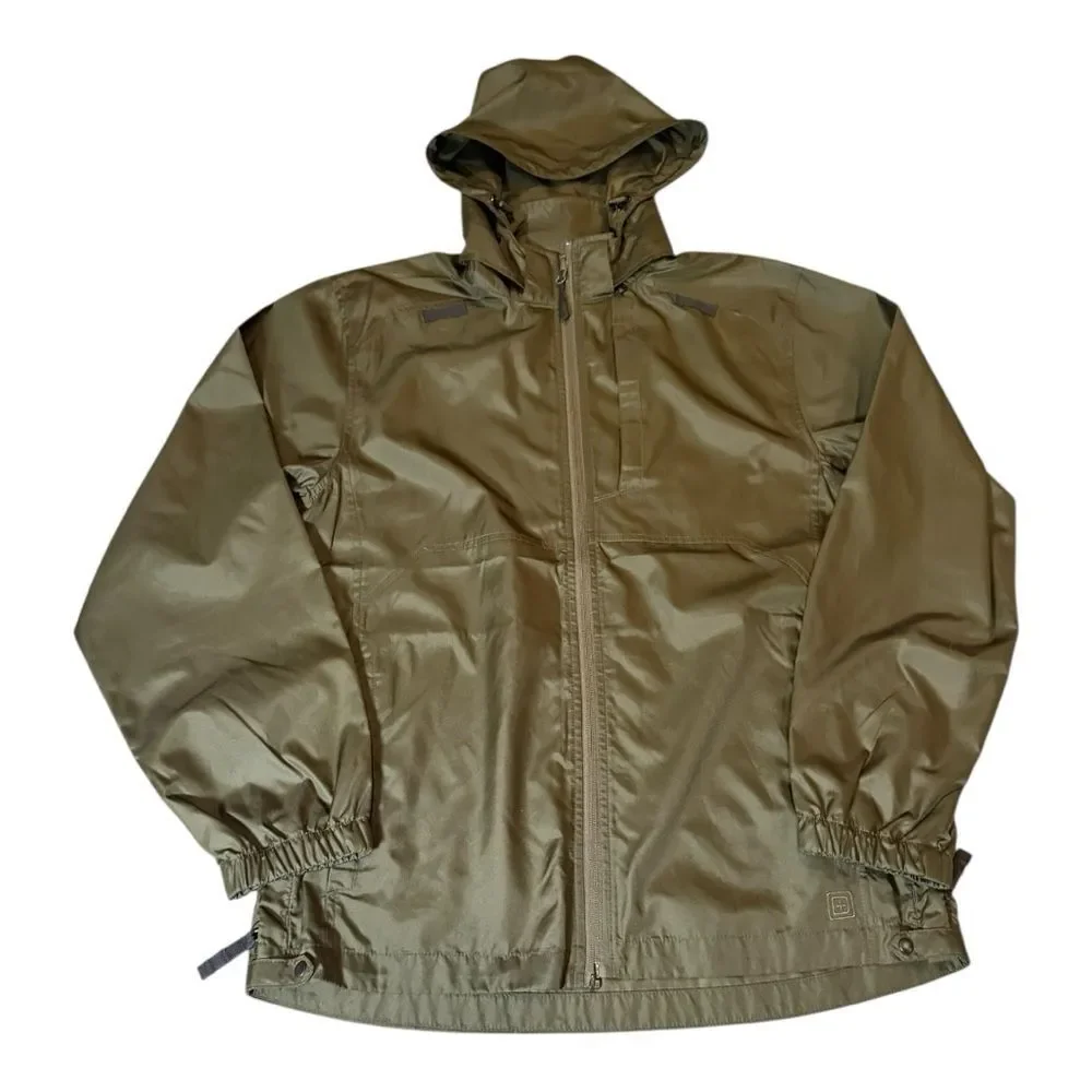 5.11 Tactical Men's Olive Green Lightweight Raincoat Windbreaker Size Small
