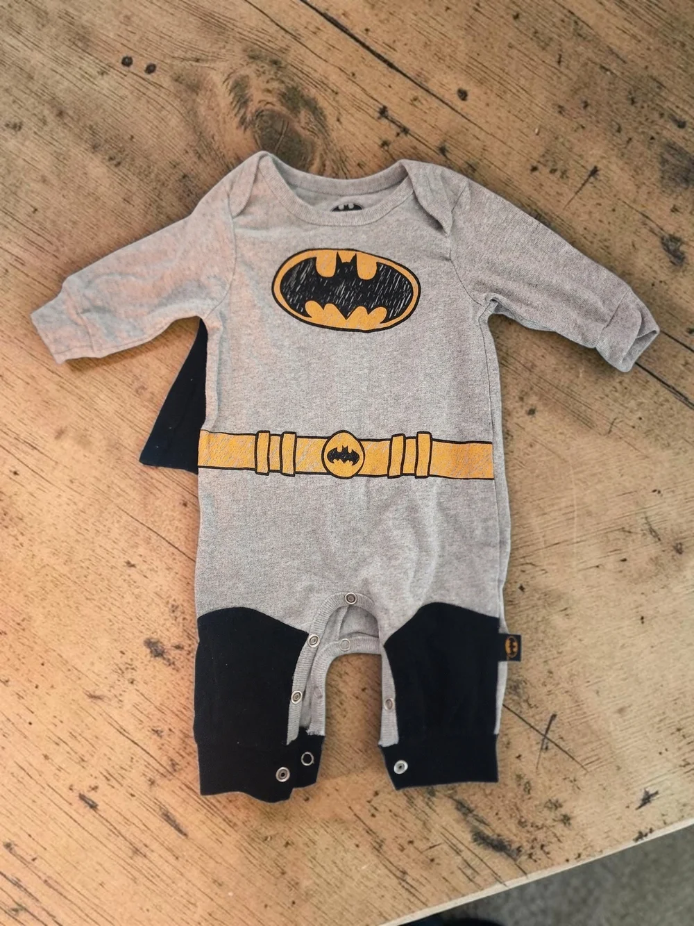 Batman Onesie - Gray & Yellow