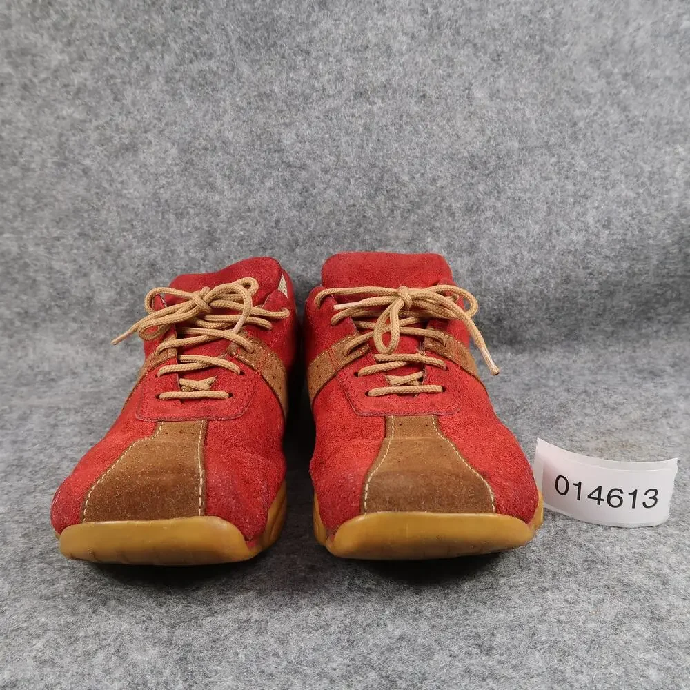 Dollhouse Shoes Womens 6 Casual Sneakers Y2k Retro Leather Square Toe Red Brown