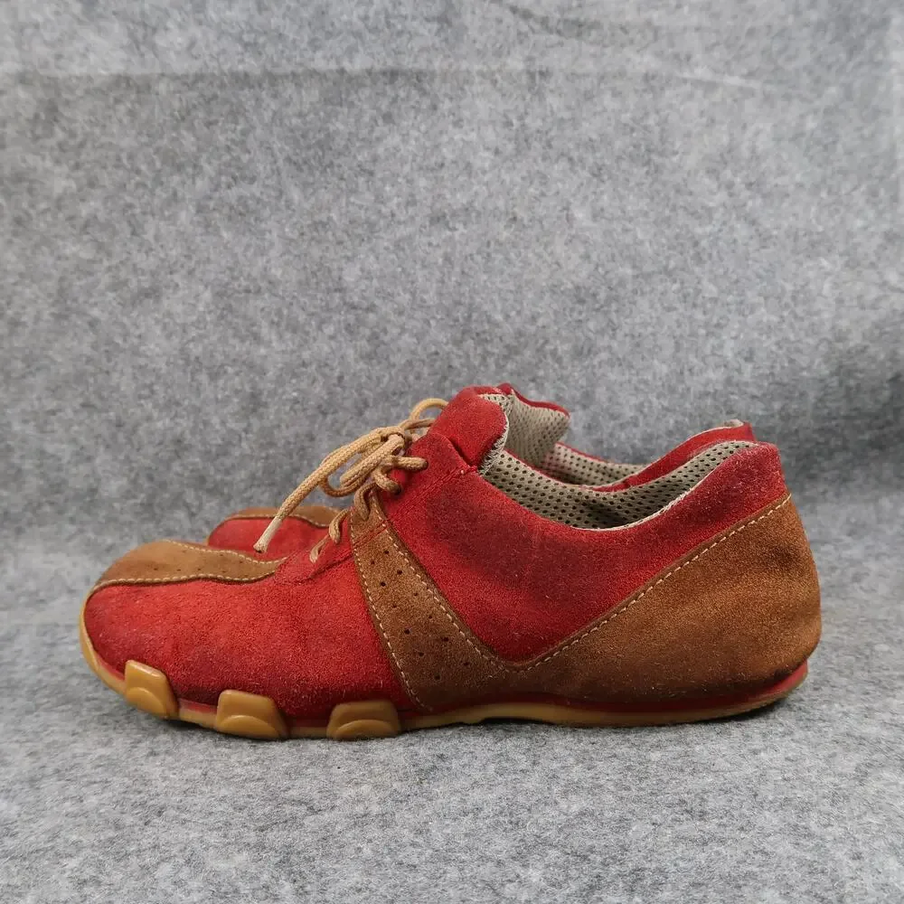 Dollhouse Shoes Womens 6 Casual Sneakers Y2k Retro Leather Square Toe Red Brown