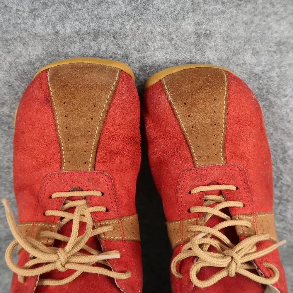 Dollhouse Shoes Womens 6 Casual Sneakers Y2k Retro Leather Square Toe Red Brown