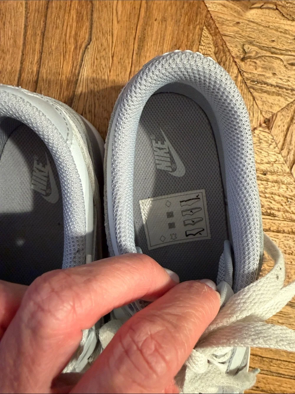 Nike Kids White and Light Gray Sneakers