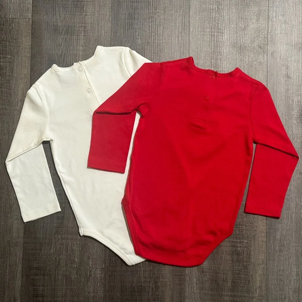 New Set of 2 Baby & Toddler Size 24 Months Christmas Holiday Onesie Bodysuits