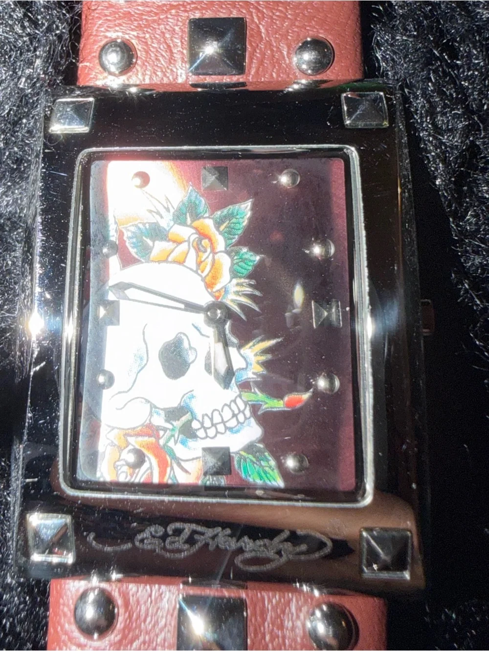 Ed Hardy Lucy Skull & Rose Tattoo Watch 💀🌹