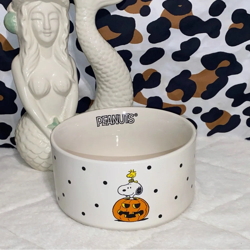 PEANUTS ✖️ RAE DUNN SNOOPY CERAMIC DOG BOWL DISH 🐶