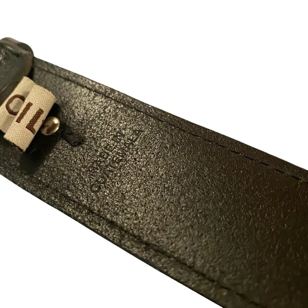 Fossil Black Genuine Leather Belt Size 38 Men’s Silver Buckle Classic Style