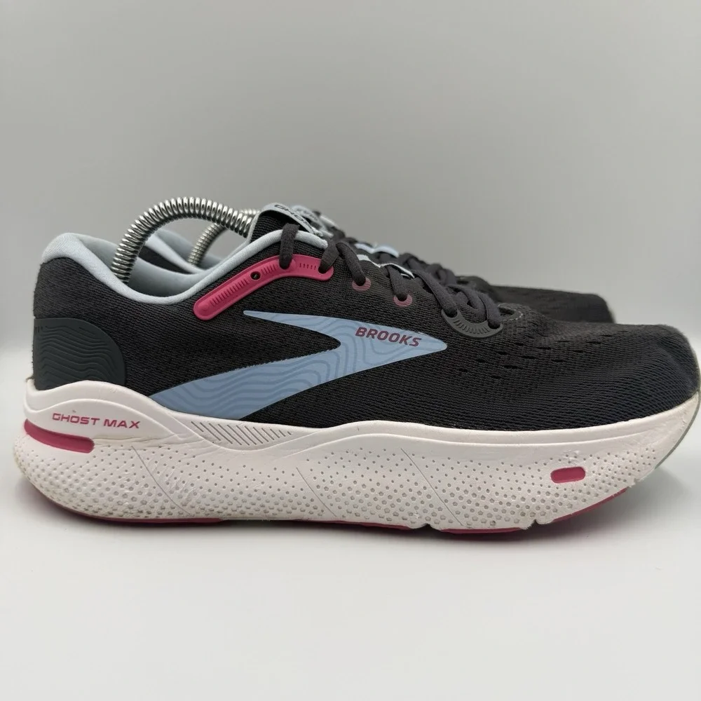 Brooks Ghost Max Women's Size 10.5 Black‎ Blue White Running Shoes Sneakers